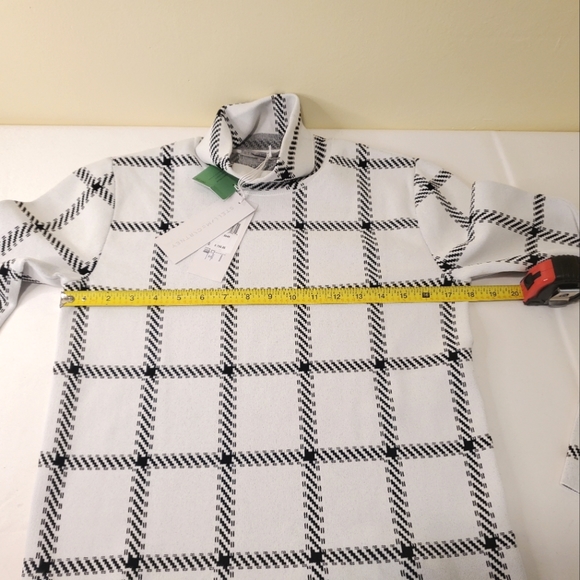 NWT$750 Stella McCartney White Black Plaid Compact Turtleneck Top Sweater - Picture 11 of 14